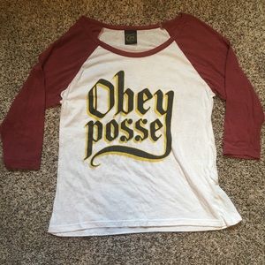 Obey baseball tee